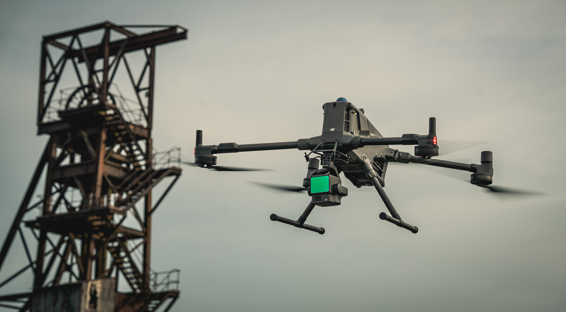 DJI M400 drone with LiDAR payload for mine-site surveying